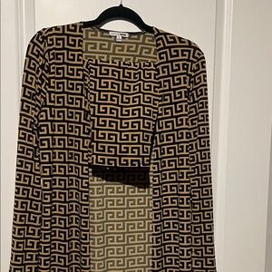 Fashion Nova Black and Gold Geometric Blazer